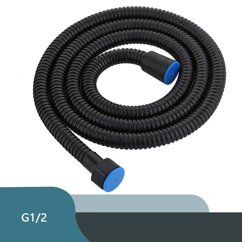 Stainless steel shower hose, shower hose, explosion-proof shower nozzle, water pipe, black metal hose, 1.5 meters, 2 meters
