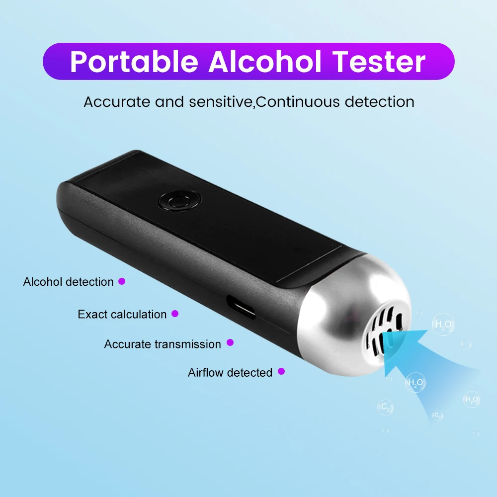 Alcohol Breathalyzer Professional High Accuracy Portable Alcohol Tester Digital Display Home Car Driver Safety Fast Response