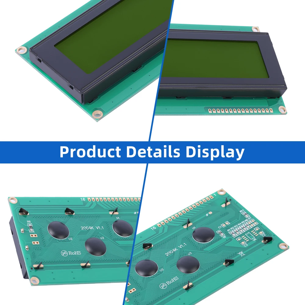 Russian Yellow Green Film 2004K Character LCD Module Display Screen IIC/I2C Interface Adapter Board Industrial Grade ST7066U
