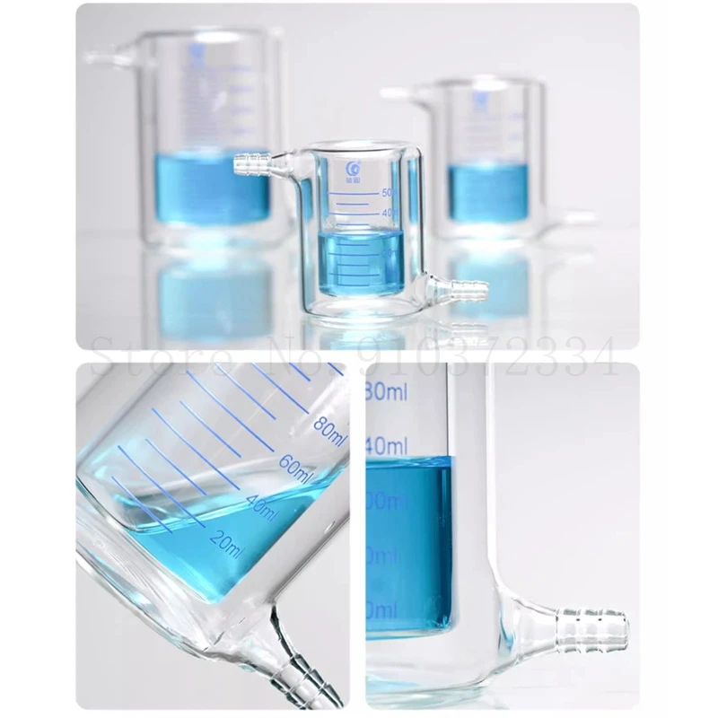 50 to 1000ml Lab Glass Double Jacketed Beaker Photocatalytic Reactor