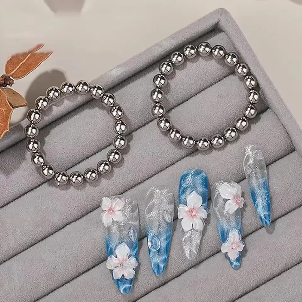 20 Piezas Imanes Redondos para Uñas 5mm para Efecto Agua Ondulada/Ojo de Gato Bolas Magnéticas Gel Polish Herramientas de Manicura DIY *&1 4