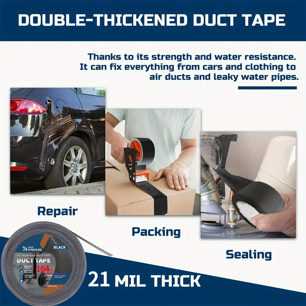 Nastro adesivo in tessuto super adesivo nero Riparazione di sedili per biciclette elettriche Riparazione di teloni Nastro adesivo a base di tessuto nero Nastro da imballaggio