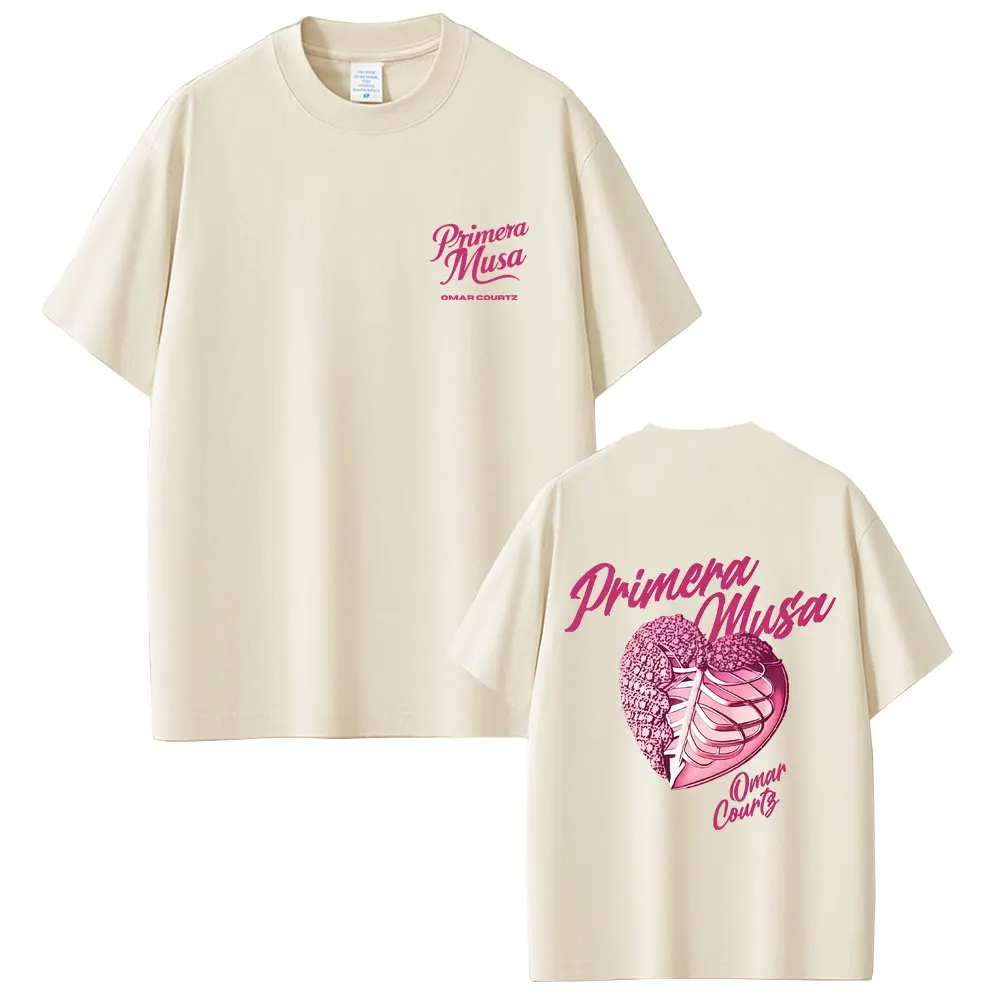 

Rapper Omar Courtz Primera Musa Heart T Shirts Men Women Hip Hop Fashion Pop Music Streetwear Male Vintage Oversized T-shirts