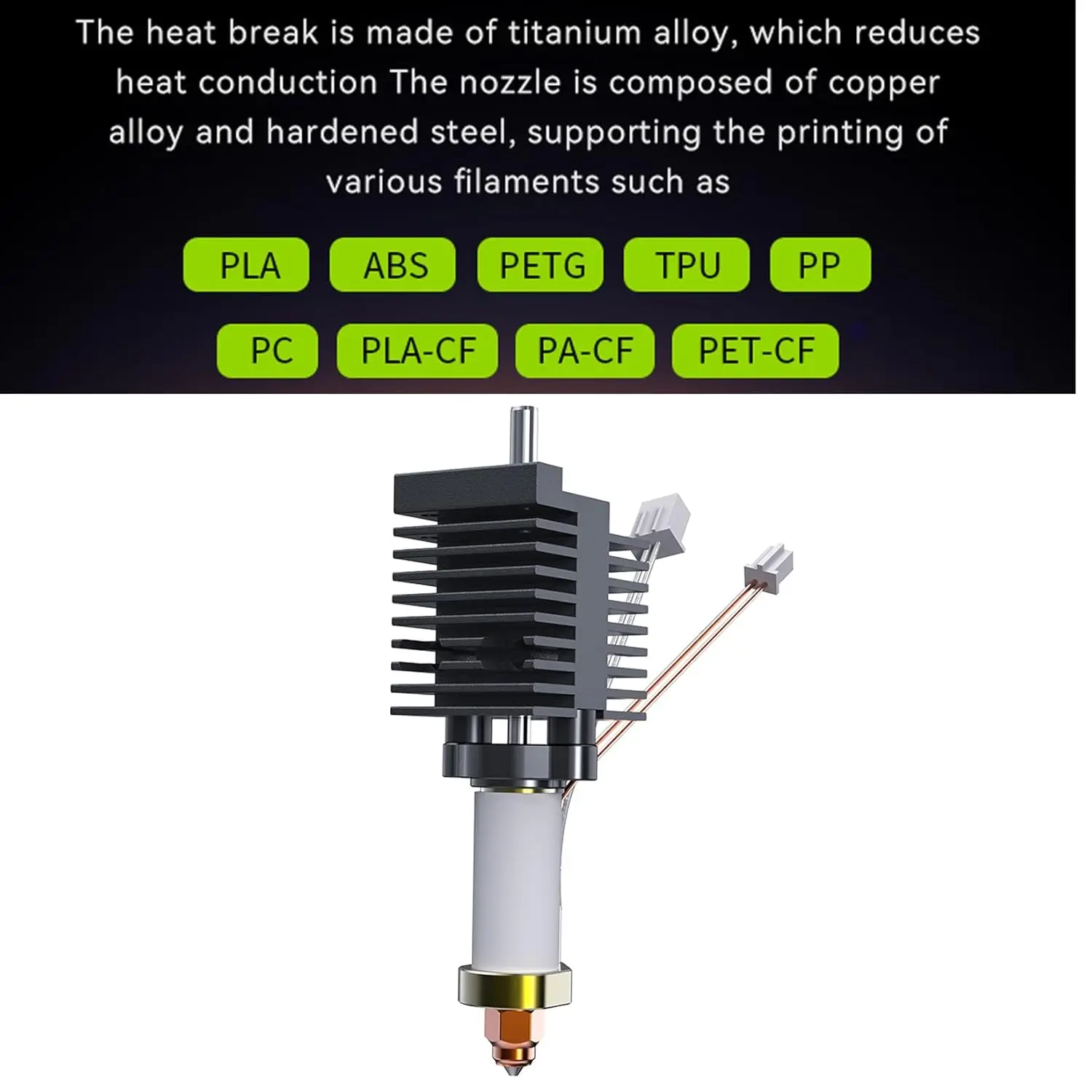 

Комплект керамического нагревательного блока Creality K2 Plus 0,4 мм, быстросменное сопло 350 ° Высокотемпературный держатель для аксессуаров 3D-принтера K2 PLUS