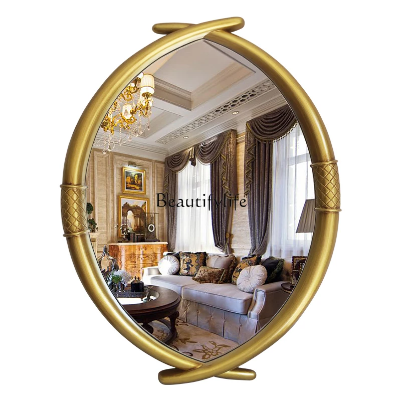 

Retro French mirror simple European bathroom American bathroom wall decoration dressing makeup hanging mirror light luxury