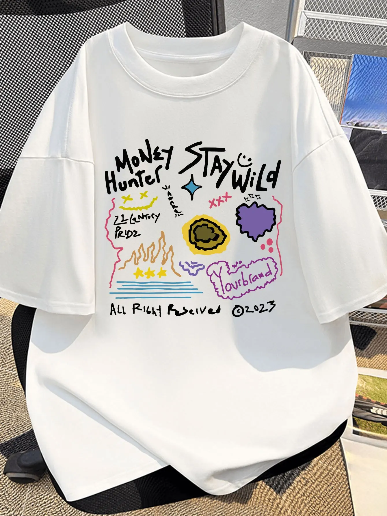 

Graffiti Graphic Printing Summer Autumn Winter Pure Cotton Casual and Comfortable Men's and Women's T-shirts Short Sleeves