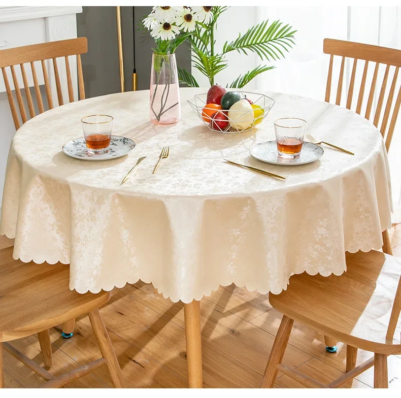 

ROUND Tablecloths Waterproof Oil Resistant Scald Resistant and Washable Tablecloths Circular Tables Dining Tables Tablecloths