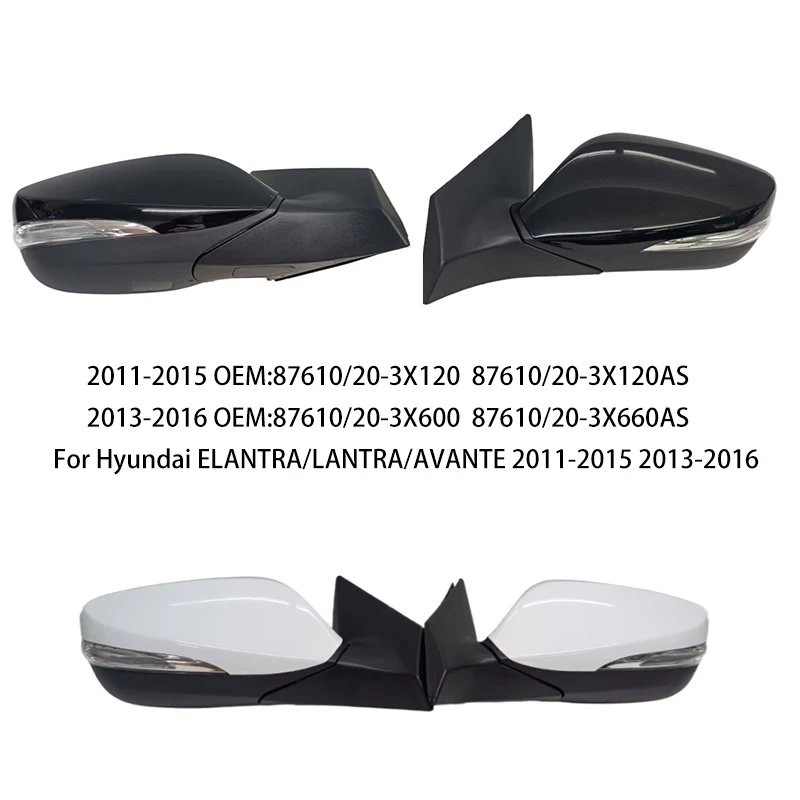For Hyundai ELANTRA/LANTRA/AVANTE 2011-2015 2013-2016 8-PIN Exterior Rearview Mirror Assembly L87610-3X120 87610/20-3X680
