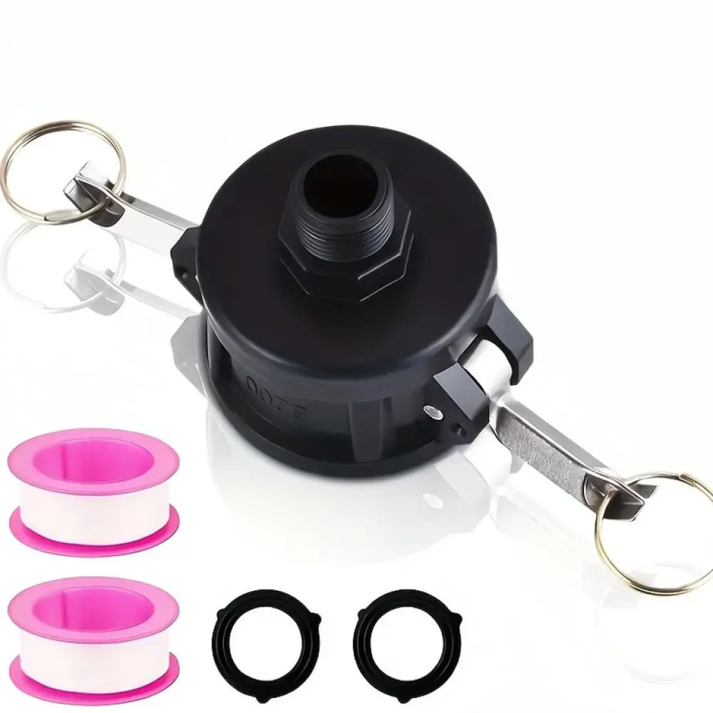 For Leeandhan IBC Adapter With Valve 2 Inch To 3 4 Inch Male Thread Connector PP Quick Disconnect For Water Drum