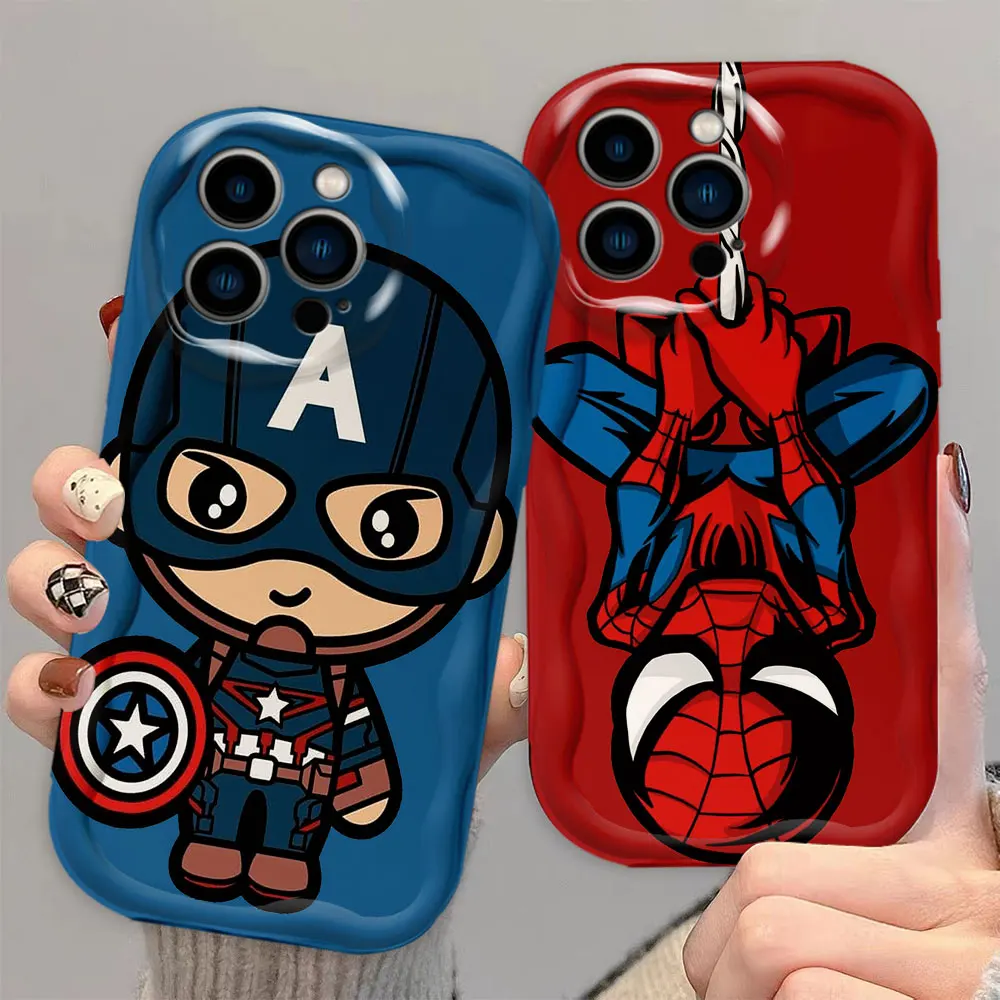 Marvel Iron Groot Spider man 3D Wave Phone Case For OPPO F23 R15 R17 RENO 5 6 7 8 11 11F 12 12F FIND X3 LITE 4G 5G Silicone Case