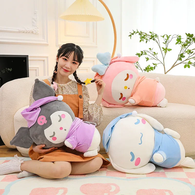 

Плюшевая кукла Sanrio Cinnamoroll 40 см, мелодия куроми, плюшевая игрушка, милый аниме, милый мультяшный сон, мягкий подарок на день рождения для девочек