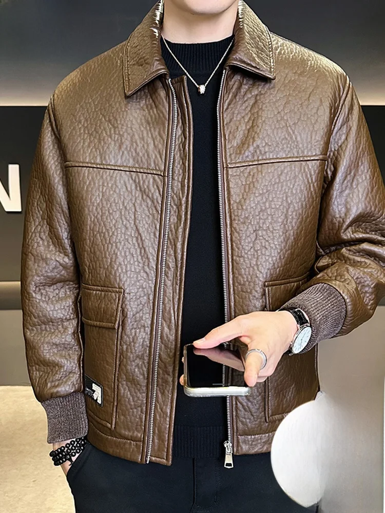 

Высококачественная мужская куртка из натуральной кожи, зимняя новинка, стильное пальто Haifeng из овчины премиум-класса, повседневная ветрозащитная теплая молодежная верхняя одежда