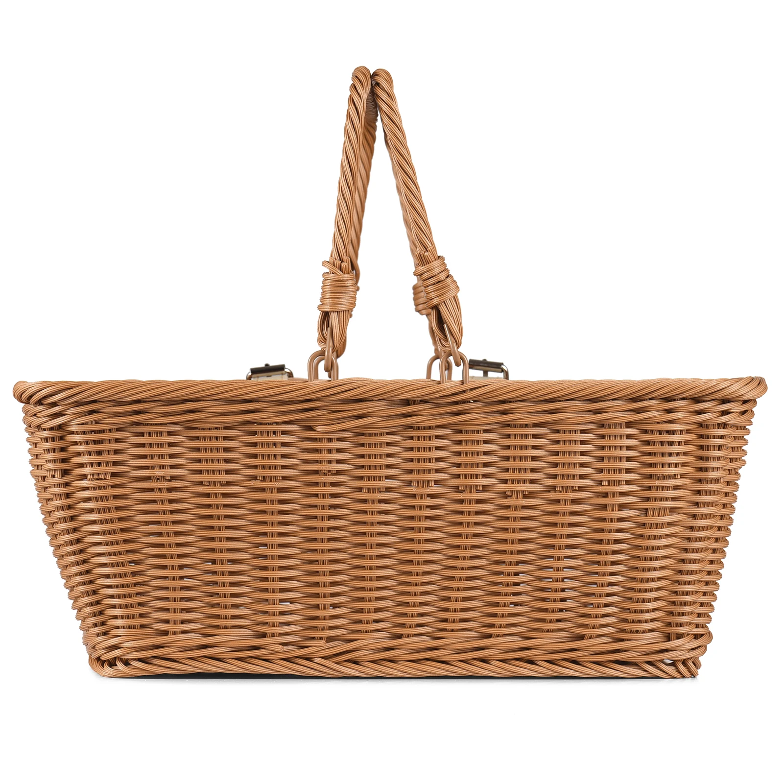 Bike Basket Wicker Basket for Bike  Hand-Woven Bicycle Basket Detachable Wicker Front Handlebar