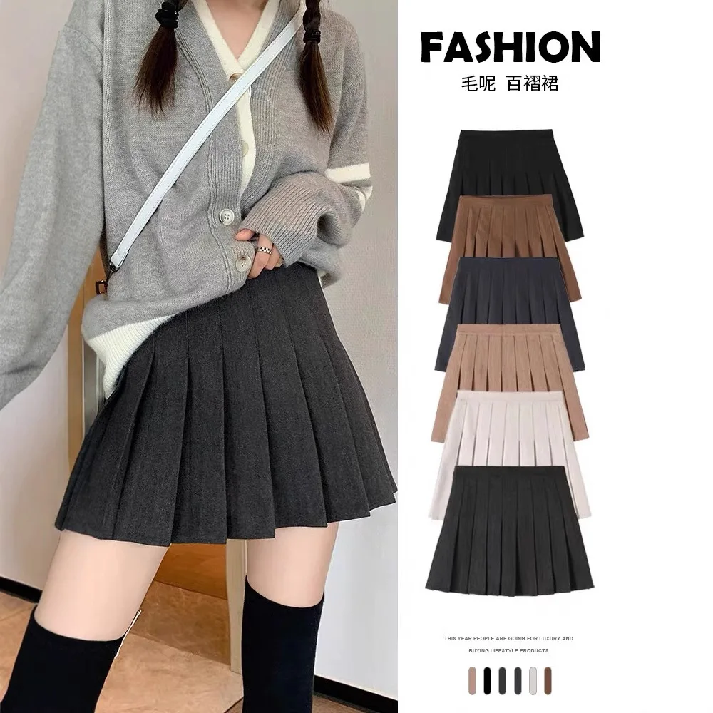 

Теплая юбка-трапеция с высокой талией, моделирующая фигуру, с плиссировкой, расклешенная, с защитой от просвечивания, больших размеров