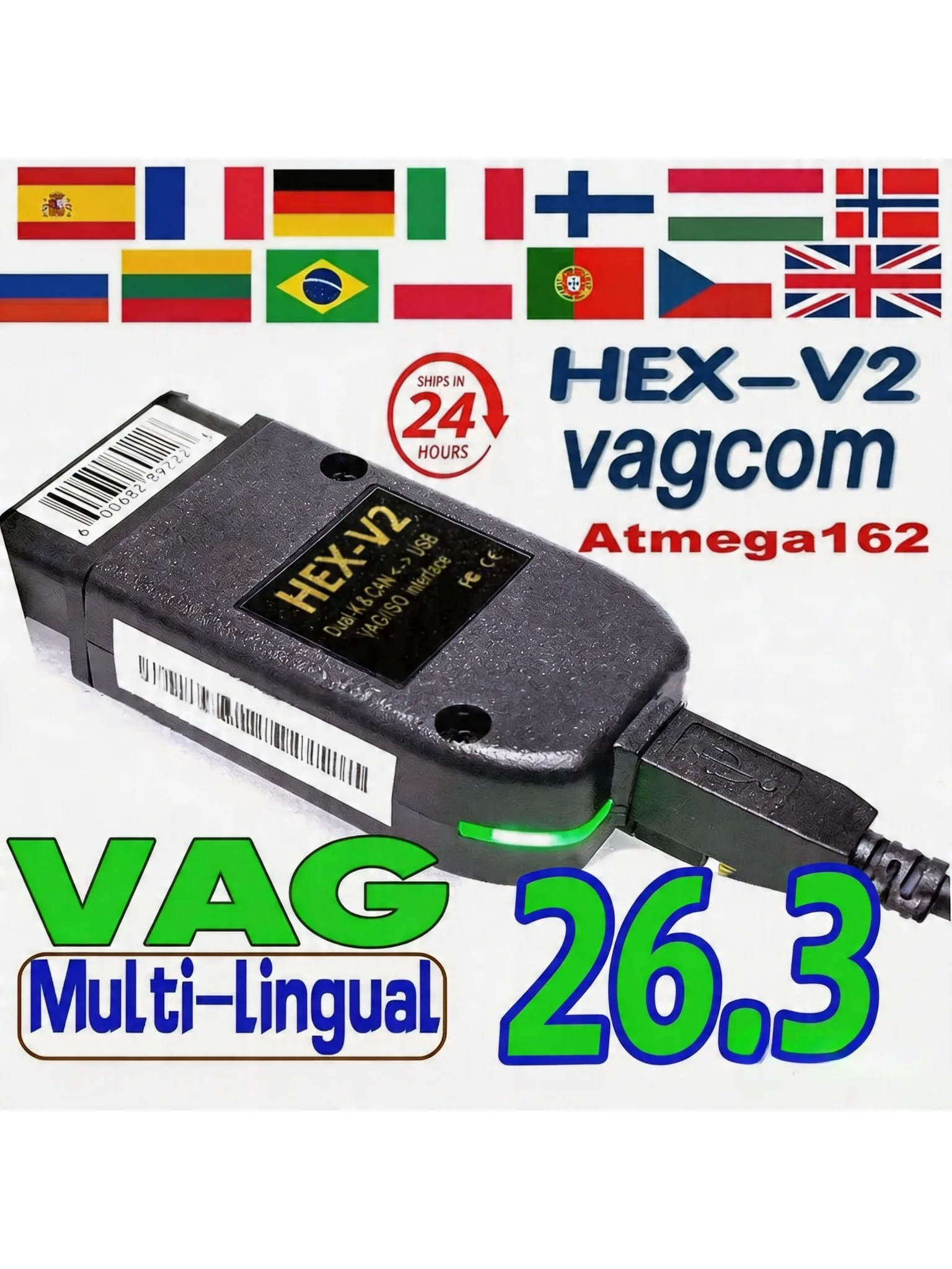 2026 VCDS VAGCOM Interface VCDSCAN HEX V2 Update 26.3 VOOR VW VOOR AUDI Skoda Seat Meertalige Auto Autocom Diagnose Gereedschap - afbeelding 2