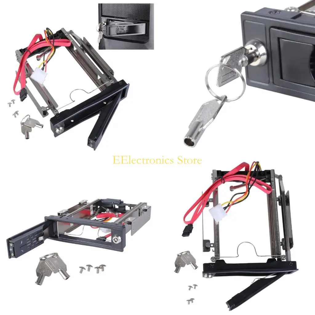 

B03C 3.5 " to 5.25 Hard Drive Hot Swap Bay Stainless Internal Mounting Bracket Adapter 3.5 inch SATA HDD Frame with Lock &LED
