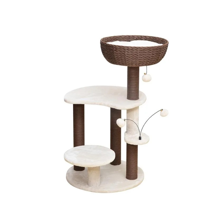 

Boho Chic Quartz 5-Level Cat Tree: Sustainable Multi-Activity Center for Cats