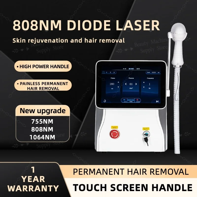 2024 Newest high-power Laser Hair Removal Machine Depiladora Laser 755 808NM Soft Skin Safe Painless Permanent Hair Removal