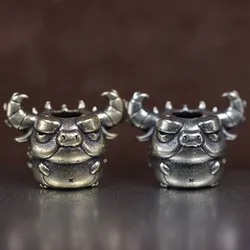 Cute Bull Brass Knife Beads EDC Outdoor Paracord Handmade DIY Bracelets Accessories Umbrella Rope Woven Lanyard Pendants ﻿