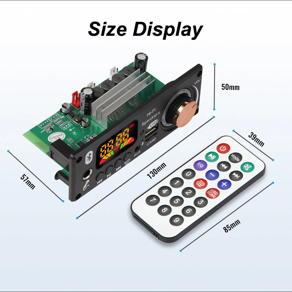 160W Amplifier Bluetooth 5.1 MP3 Decoder Board 12V DIY MP3 Player 2*80W Audio Player  Car FM Radio Module TF USB Mic Record