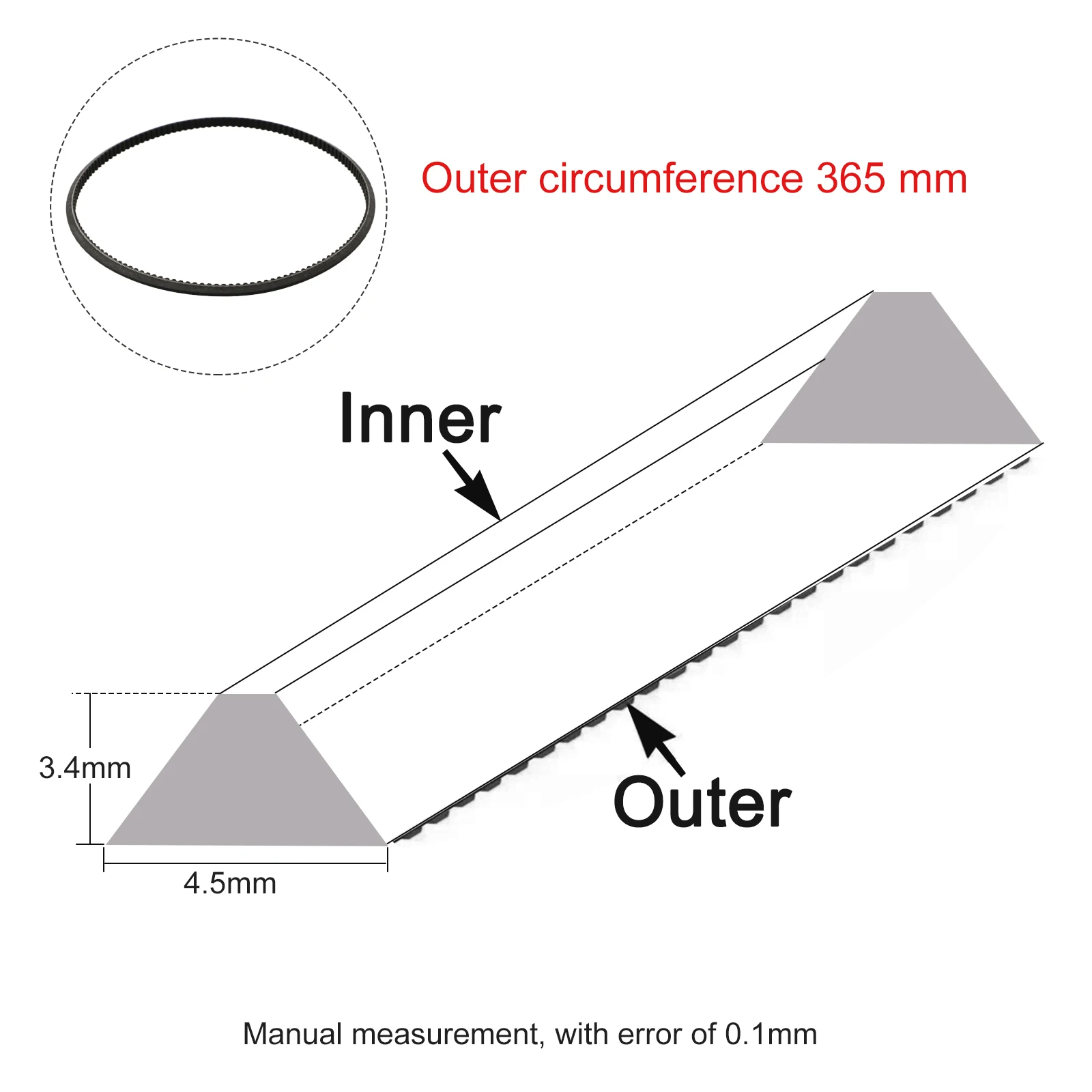 Простая структура 5M365 Ремень двигателя токарного станка Морозостойкий Простая установка Хорошая эластичность Приводной ремень токарного станка