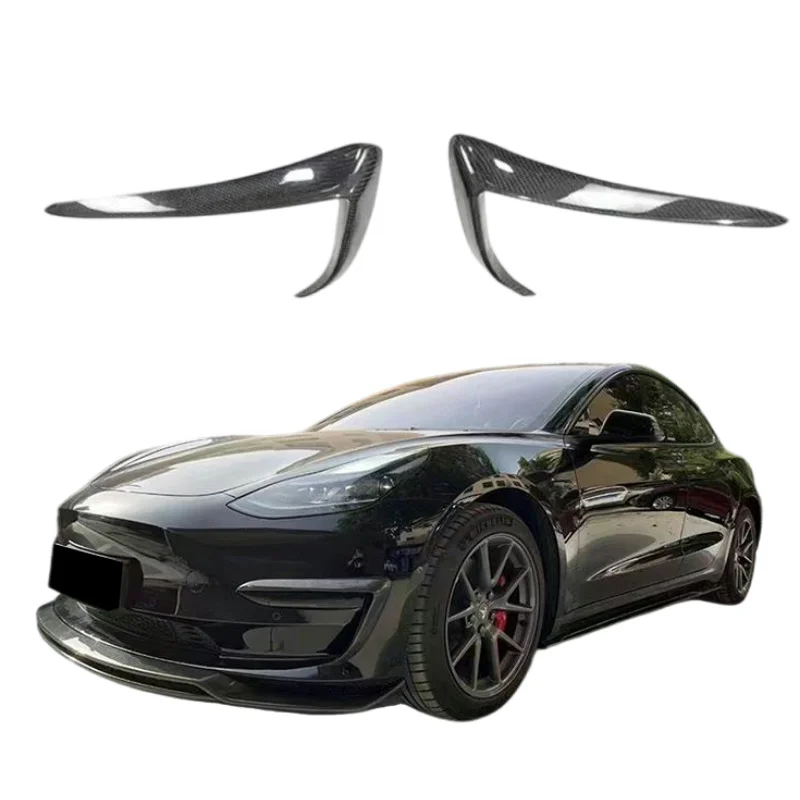 

Car Accessories ART Style Carbon Fiber Front Bumper Canards for Teslal Model 3 2018