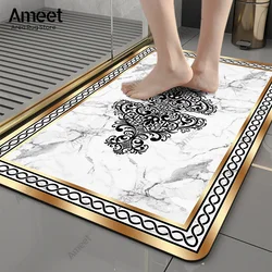 Super Absorbent Floor Bath Mat Bathroom Shower Anti-slip Carpet Quick Dry Rubber Door Mat Nordic Luxury Marble Rug Home Decor