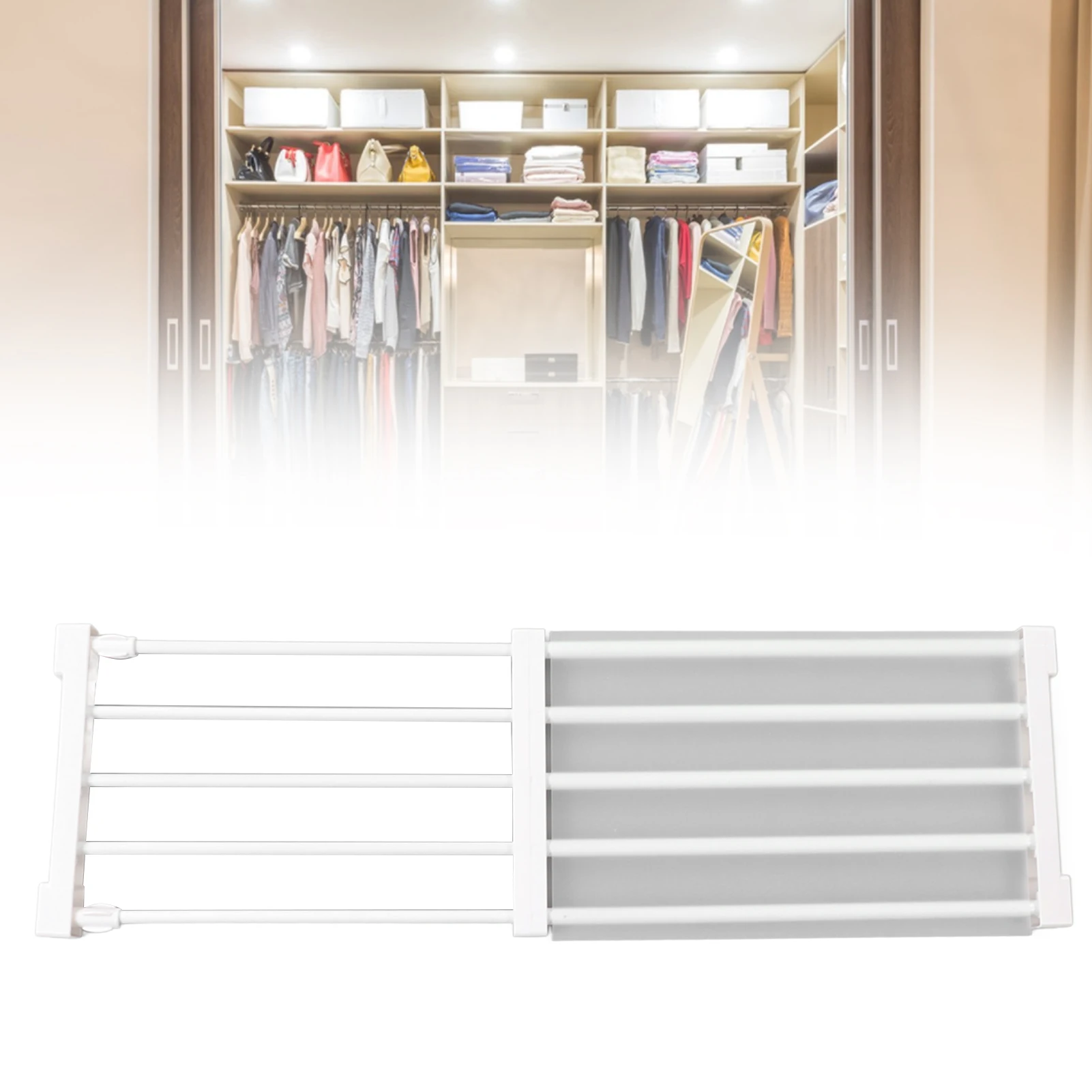 Раздвижная полка для шкафа без гвоздей, разделитель, стеллаж для хранения для гардероба, шкафа Раздвижная полка для шкафа без гвоздей, разделитель, стеллаж для хранения для гардероба, шкафа