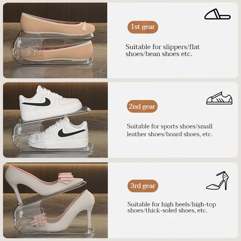 Transparent Double Layer Shoe Tray, Bracket, Shoe Cabinet Storage Space Saving, Shoe Drying Storage, Household Organiser