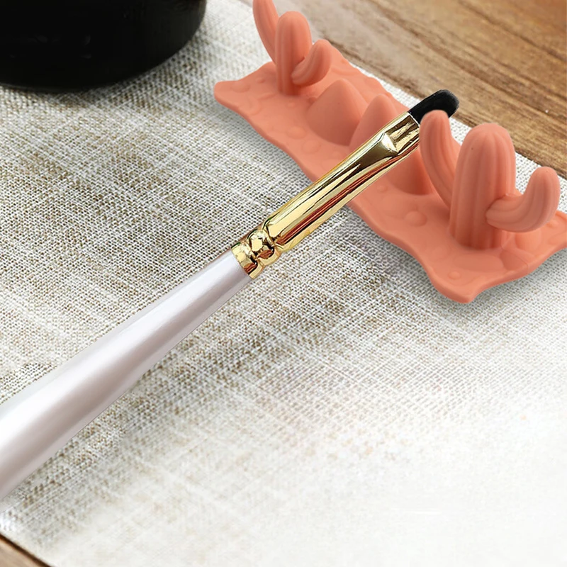 Cactus Silicone Nail Brush Rack Shelf Painting Pen Rest Holder Stand Colorful Uv Gel Brush Display Holder