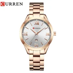 CURREN 9007 Fashion Women's Quartz Watch Female Calendar Waterproof Stainless Steel Simple Clock Business Ladis Casual Watches