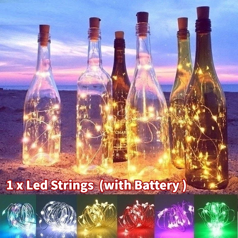 3M Wine Bottle Lights With Cork LED String Light Copper Wire Fairy Garland Lights Christmas Holiday Party Wedding Decoration