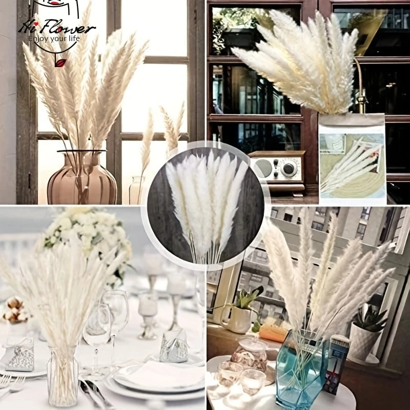 20pcs Natural Fluflly Pampas Grass Dried Flowers Wedding Decoration Artificial Flower Pampa Christmas Home Decor Party Supplies