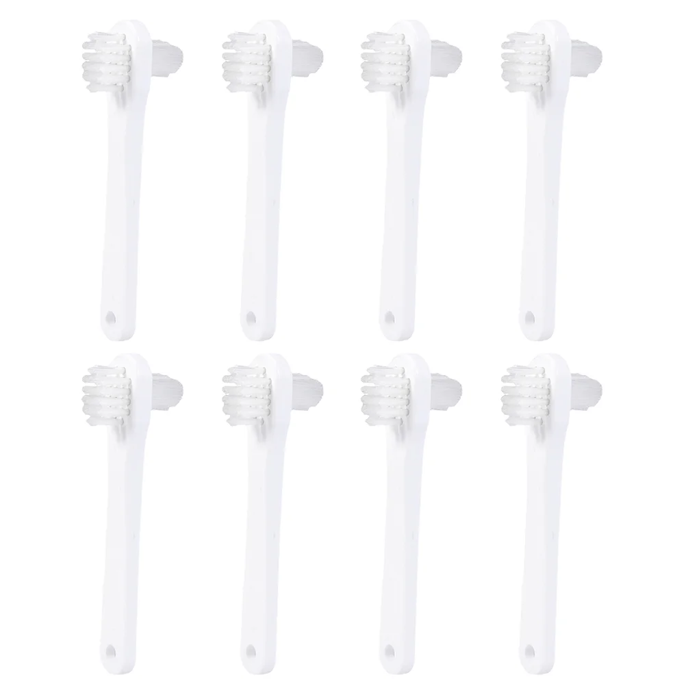 8 Pcs Double-ended Denture Toothbrush Burst Picks Extra Holder Cleaning Multifunction