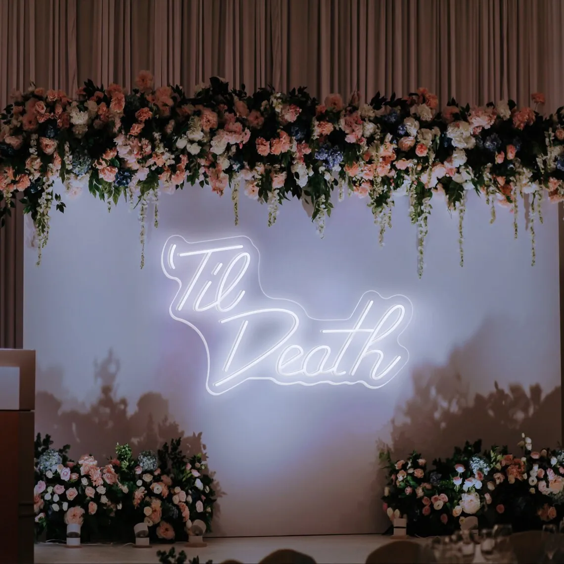 Til Death Wedding LED Neon light,Til Death LED Neon Light Sign Wall Decor Bedroom,Personalized Neon Sign for Wedding Birthday Pa