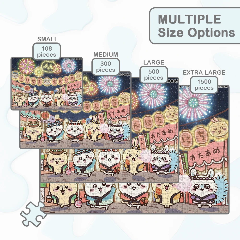 Chiikawa Sanrio Legpuzzels Klassieke Leuke Cartoon Serie Miniso Games en Puzzels Lantaarn Vuurwerk Speelgoed voor Kinderen Rusteloos