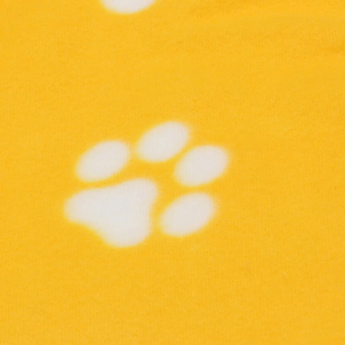 Pet Blanket Double-Sided Fleece Soft Warm Animal Paw Print Yellow Background White Paws Dog Cat Bed Sleep Mat 60x70cm Year Round