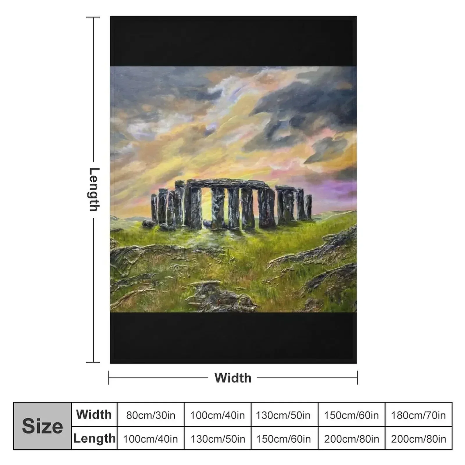 Stone Henge Throw Blanket Beautifuls Luxury Thicken Blankets