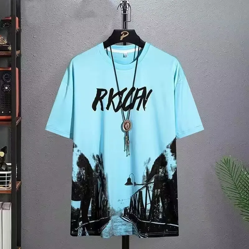 T-shirt for Men Hoodies Summer Men Clothing Cartoon Casual Harajuku Streetwear Print Hooded Top Short Sleeve Sweatshirts Men image 3