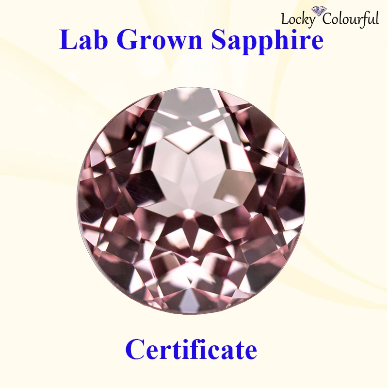 

Lab Grown Sapphire Sakura Pink Color Round Shape Charm Beads Top Quality for Diy Jewelry Making Rings Selectable AGL Certificate