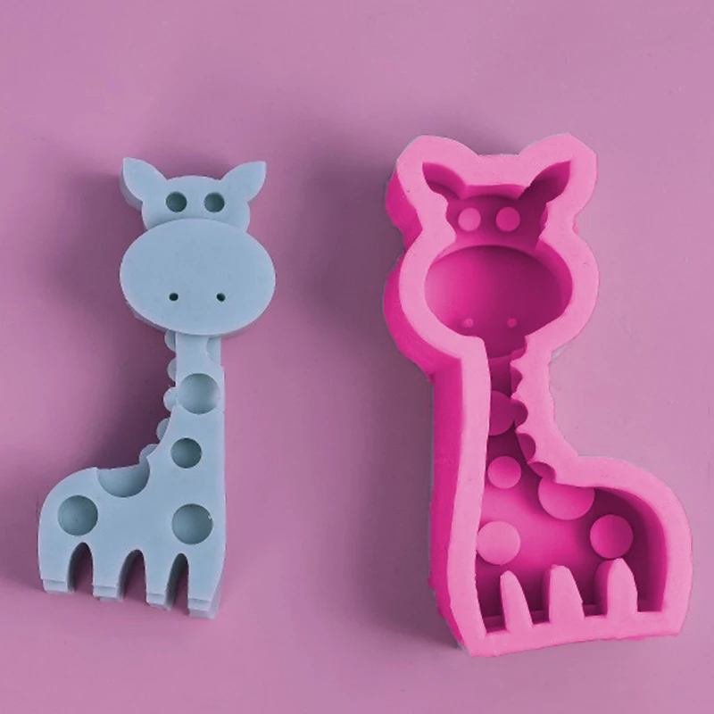 1 piece, handcrafted candle mold for giraffes, elephants, and little frogs, silicone flipped sugar cake baking mold, chocolate i