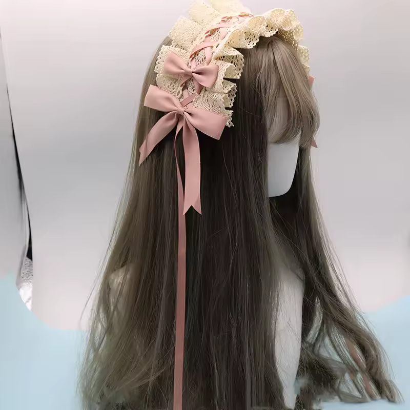 Lovely Bowknot Sweet Lolita Lace Flower Hair Hoop Anime Maid Cosplay Headband Headwear Accessory Hand Made Wholesale - Image 8