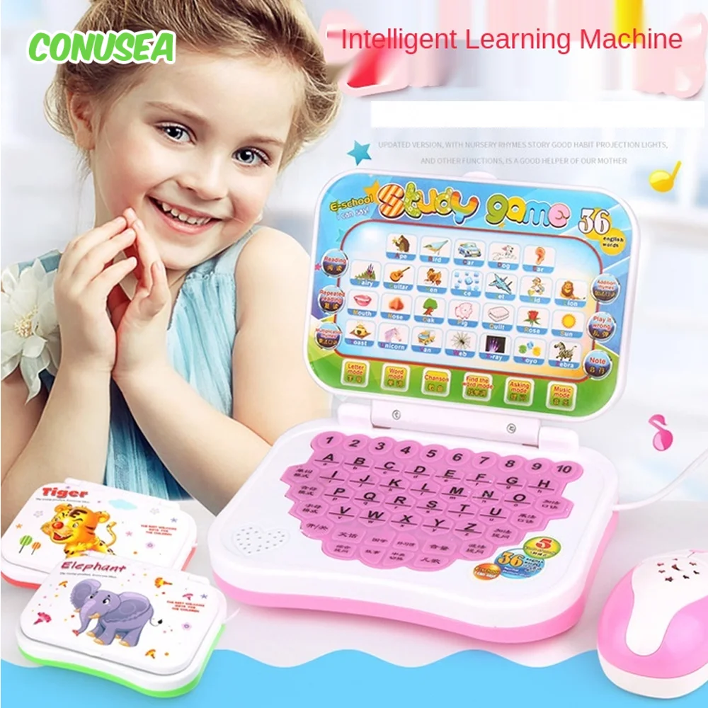 Máquina de aprendizaje de Historia de educación temprana para niñas, estilo aleatorio, música inteligente, interruptor chino inglés, lectura, tableta, teléfono, juguete