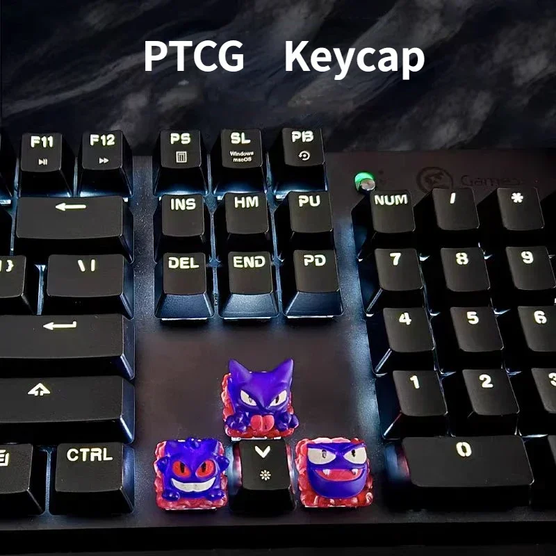 

PTCG Pokemon Keycap Haunter Gengar Gastly Keycap Mechanical Keyboard Resin Euphotic Stereoscopic Keycap No.22