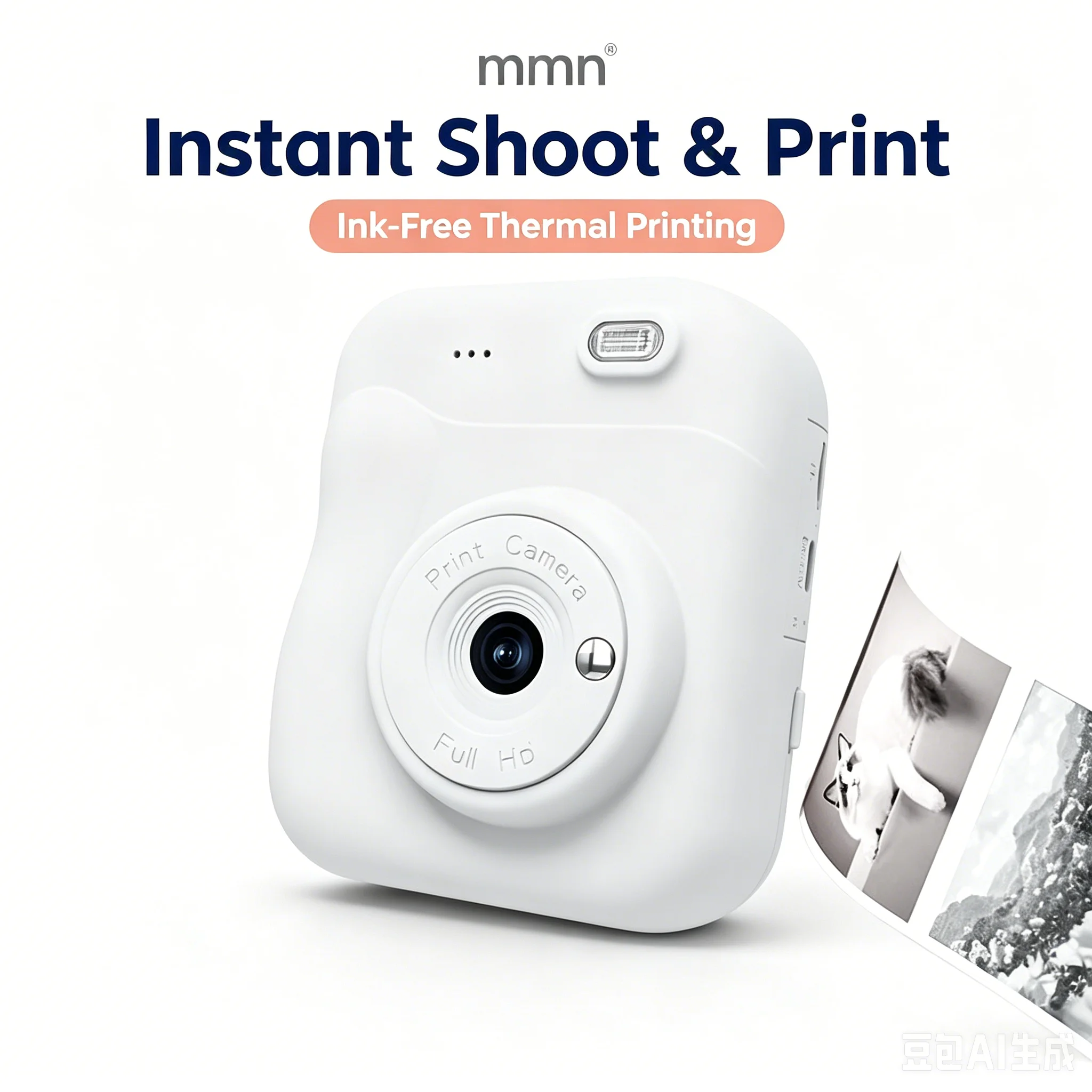 Portable Instant Print Camera 2.4“ screen Instant Thermal Photo Printer for Kids Photography Beginners Gift for Children