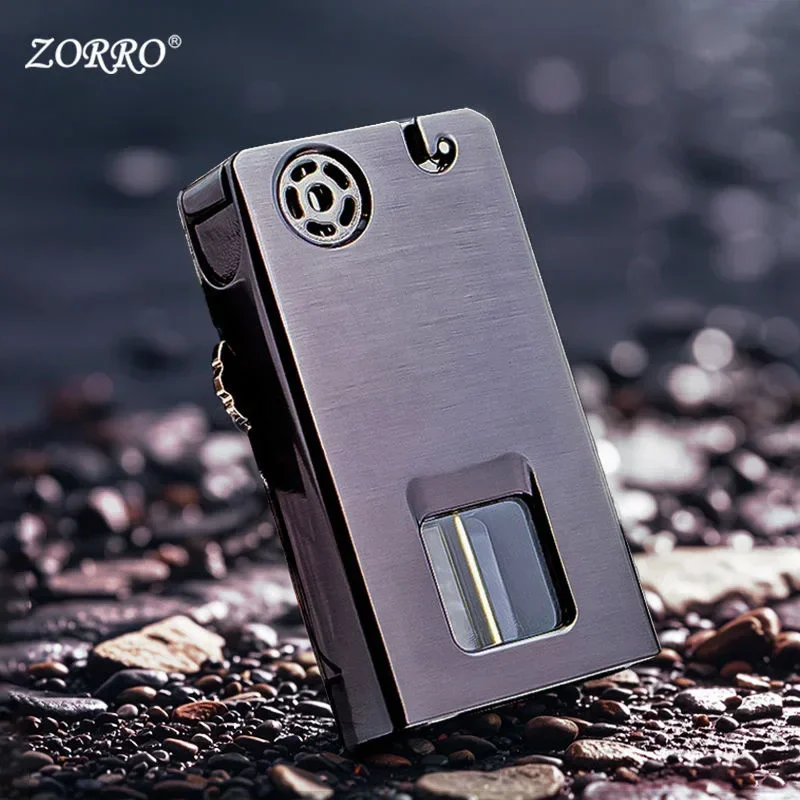 2025 Zorro Kerosene Lighter Transparent Warehouse Esprit Creative Windproof One Button Press Ignition Lighter Wholesale