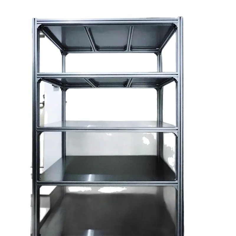 

Industrial wind aluminum multi-layer display rack, supermarket goods sample simple storage laminate, black Nakajima display rack