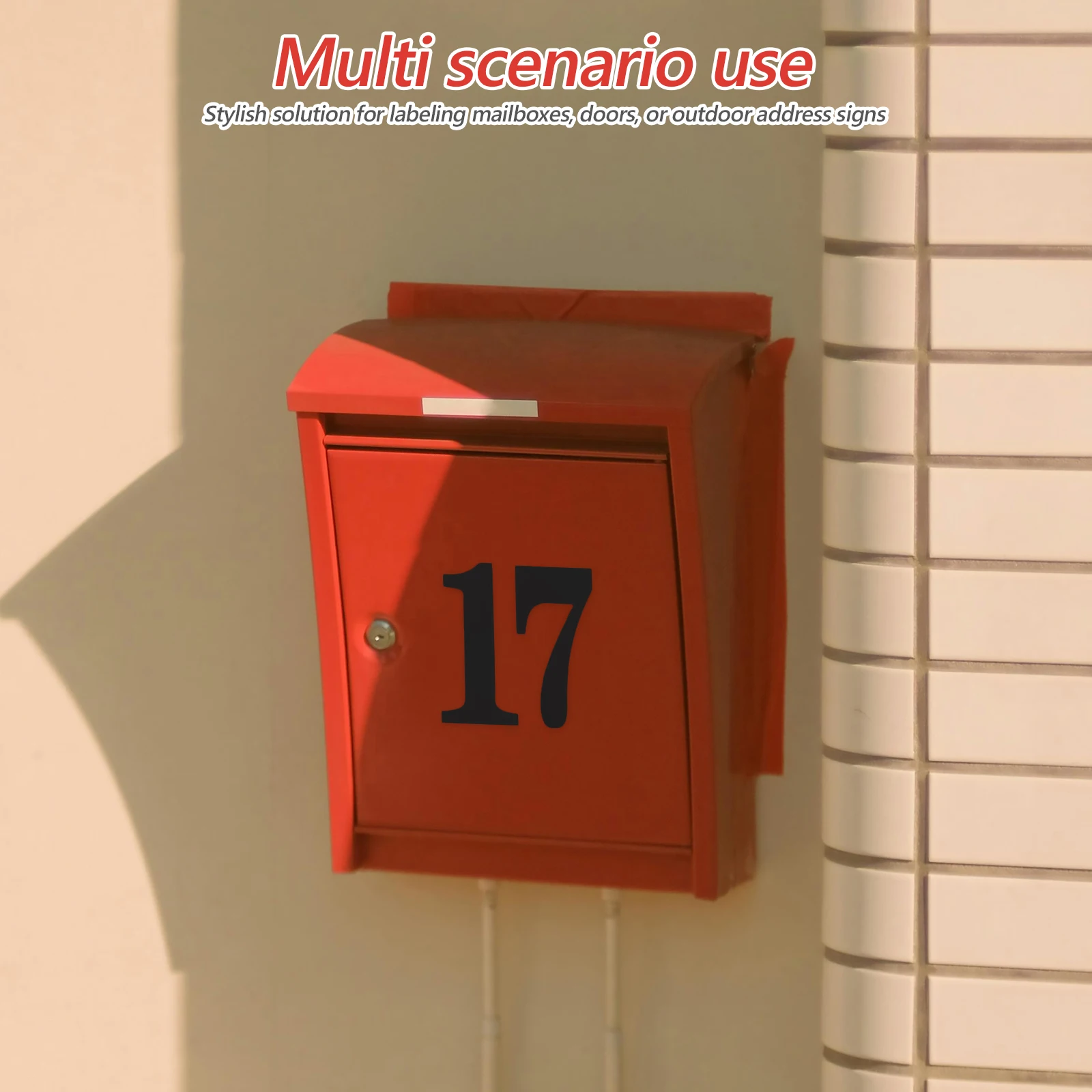 8Sets Adhesive Mailbox Numbers Modern Design Letter Number Stickers for Residential Commercial Use Outdoor Indoor Door Signage