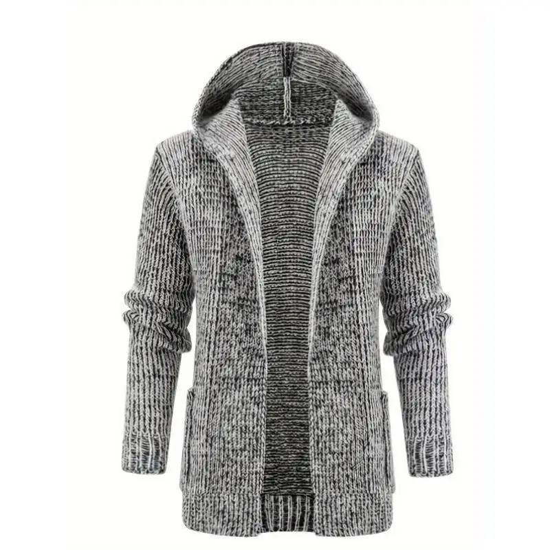 

Faionable Knitted Hooded Open Cardigan Spring Sweater Jaet 2026 New Sle Women's Ciwalk Collar Nine Sve Length