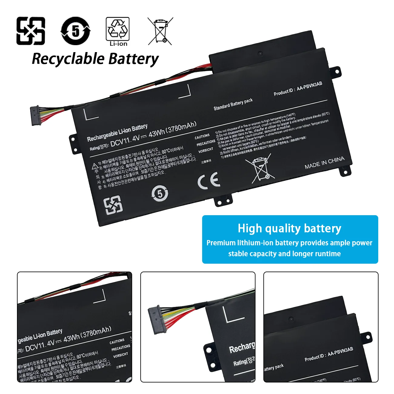 AA-PBVN3AB Laptop Batteries for Samsung NP370 NP370R4E NP510R5E NP370R5E NP450R5V NP450R4V NP470R5E 510R5E BA43-00358A